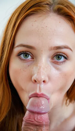 Kristina Pimenova, une jeune star du porno aux taches de rousseur et aux yeux verts intenses, est connue pour ses gros plans extrêmes de ses énormes lèvres sucantes de bite. Sur une photo, on peut la voir avec du sperme qui sort d'elle