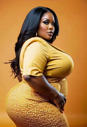 The African oversized bbw milf was sitting on her diva makeup chair admiring herself in the full-length mirror. She had a thick thigh and oversized hair, but she was also wearing oversized thick thighs. Her text picture showed