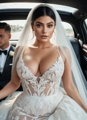 Koh KylieJenner, büyük boobs ve curvy gövdesi olan sıcak bir kız, üç erkek 1 kadın kocasıyla arabadaydı. Onlar, dikkatini çeken şeffaf bir düğün elbiselerini gördüklerinde düğün yolundaydılar