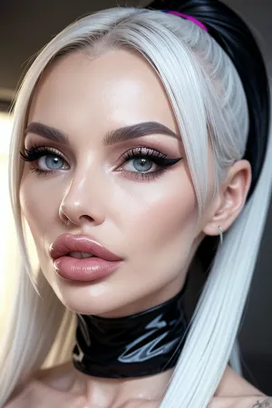Uma menina de 19 anos com um aumento de peito de silicone, enchimentos de lábio, e um rosto ultra-detalhado é os seios de silicone de alta qualidade no mundo. Ela tem pele perfeita, olhos perfeitos e um nariz perfeito. O corpo dela é
