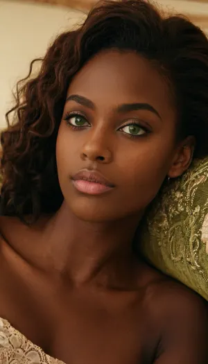 The black girl and white girl were both 25-year-old Senegalese girls with round faces, big green eyes, full pouty lips, high cheekbones, and perky tits. They were lying on the couch with their legs spread