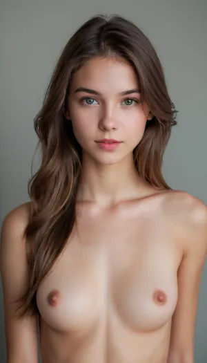 Un photographe professionnel a utilisé une fille de 18 ans de haute qualité avec une taille étroite et des courbes douces pour créer un magnifique portrait. Il a utilisé l'appareil photo Fujifilm XT3 avec des cheveux lisses, un fond simple, et un 8k uh