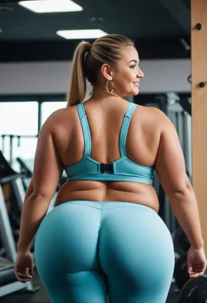 La joven chica de belleza estaba en el gimnasio, sus músculos abultándose mientras estiraba y contorsionaba su cuerpo. Sus gruesos muslos se vistieron con sudor, y sus gruesos brazos se bombearon y bajaron mientras trabajaba con determinación. Ella usaba