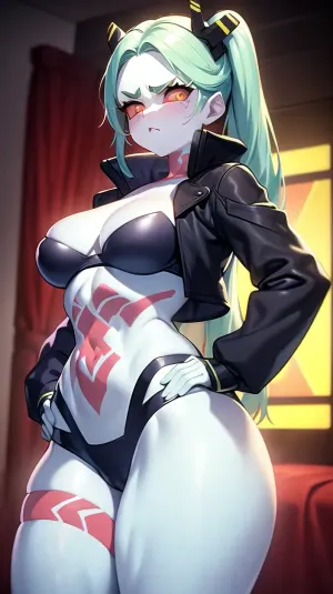 The cowboy was impressed by the close-up shot of a girl with long, glossy skin and thick thighs. He leaned forward to get a closer look, admiring the open mouth and glossy skin. He couldn't wait to see what
