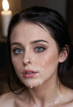 The young gothic girl covered in cum, Masterpiece, was a Gothic fashion icon with pale skin and a cute style