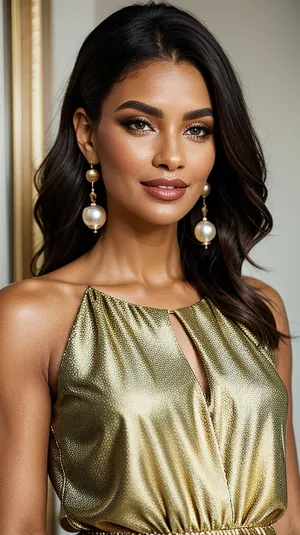 The actress wore a stunning close-up of her wearing an elegant, sexy top. The top was made of soft, delicate fabric and had a defined, yet subtle pattern. Her hair was styled in a tousled, natural wave with small beads or