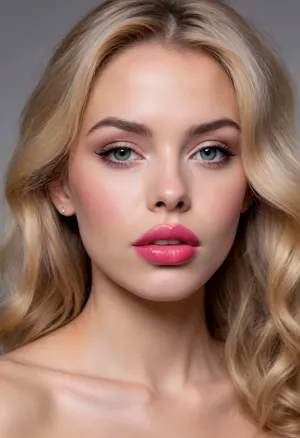La blonde a appliqué un maquillage lourd pour se faire passer pour une vraie poupée, avec un jean serré et un chemisier serré. Ses gros seins en silicone étaient clairement visibles à travers ses vêtements serrés, et elle avait bronzé la peau qui semblait