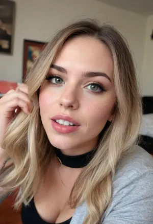 Rockstar's revelry: a scandinavian vixen's seductive selfie dance