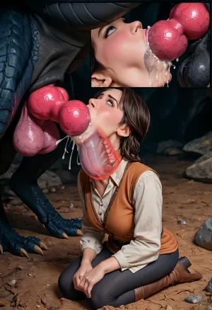 Deanerys targaryen character from game of thrones, (deanerys style, clothes style, deanerys hair style), on knees in cave, under a big dragon, sucking dragon knot, balls deep, deepthroat, throat x-ray, throat bulge, bulged throat from dragon knot, cum in throat, blowjob, zoophilia, bestiality, detailed, cum on face, cum in hair, cum on clothes, detailed hand, masturbating dog testicles, chocovenus, nylon pantyhose