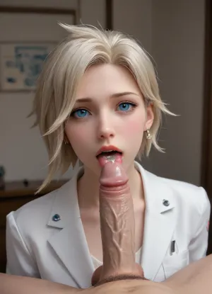 3d rendering. 1 girl. 1 boy . pov of Mercy from Overwatch with cum on her face. doctor outfit. Orgasm face. Cum everywhere., (sucking 1 cock like a whore:1.3), . She strokes the cock and lovingly kisses it. She rubs the cock against her face. Mercy details. Mouth open, tongue out. Catching the cum on her tongue.