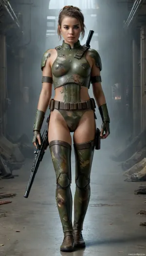 Star Wars public 2 stormtrooper, Cinematic lighting.perfect face, masterpiece, perfect lighting, intricate, incredible detail, standing, cinematic atmosphere, misty, 2 nude stormtrooper woman with short hair ponytails woman naked, nude woman, ((deeply tanned)), beautiful 18 years old, dynamic walking, fighting pose, (harness armor urban gray camo, brand, holster handgun, sword katana), (walking full body view from head to toe), (((full body))), (full body in the picture:1.3), ., stormtrooper, (color), Star, Destroyer, Interior, shirtspread, ral-camo, Dual, Swords, <lora:sdxl_lora_stormtrooper:.8>, <lora:877203_training_data:.5>, <lora:shirtspreadv10_SDXL:.3>, <lora:ral-camo-sdxl:.8>, <lora:XL_Weapon_Dual_Swords_-_By_HailoKnight:.6>