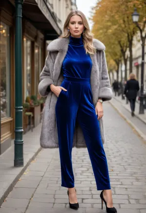 (photo taken in perfect autumn Paris street scene, sunshine, standing in front of fashion boutique:1.5), photo shows complete Person, complete body, walking pose, dynamic, realistic, perfect lighting, (best shadows), 8K, UHD, clear image, (best lighting), best quality, ultra detail, fine detail, high resolution, 8k wallpaper, masterpiece, one female, (European Swedish mom 40 years old:1.7), ((skinny with very small breasts, perky tits, big areolas, big hard nipples:1.4)), (((skinny, small, petite, height 175 cm, long perfect legs, perfect ass, narrow waist, wide hips, smaller tits, flat, chested:1.5))), (bright blue eyes, short pale blonde hair, shoulder length hair, tied in a braid at the back, individual hair strands in face:1.5), (very detailed face, beautiful, light freckles, tanned skin, full lips), ((wearing a detailed shimmering dark gray velvet turtleneck designer jumpsuit under a detailed open long wolf fur coat:1.5), (detailed high heels, big earrings, detailed pearl necklace:1.5))