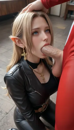 (Boa Hancock One Piece), elven clothing, Elf, Girl, OPSW, above the altar, 1boy and 1girl, mature busty woman kneeling on the living room floor deep throat sucking on a man's large dick, eyes rolling, drooling, slober on penis, saliva dripping from chin, facial, tears streaming down face, stroking cock with both hands, hands holding boobs, professional photoshoot quality, detailed face, 8k, detailed hand, super detailed, deep blowjob, deep throat, large cross on her chest, Black leather jacket with metal studs, black leather tight pants with metal accessories, black leather gloves with knuckles, gold stripes, large gold chain, black fur bolero, against the biker black biker motorcycle with flame pattern
