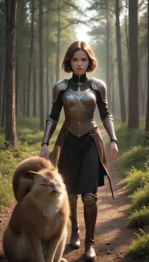 Squirrel archer in armor aims ble while riding av rabbit on the woods, moody, forest, zavy-rmlght, backlight, style, hair, light, <lora:363711_training_data:.5>, <lora:zavy-rmlght-sdxl:.5>, <lora:backlight style:.5>