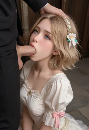 A princess girl, in a beautiful fluffy dress, sucks a trance's cock, a beautiful trans girl gives a princess in her mouth, BlowJobFullQuiron, style, fellatio, oral, open, mouth, tongue, kneeling, SittingBlowjobQuiron, pose, hairholdingblowjob, bbcdeepthroat, <lora:BBCDeepthroat:.5>