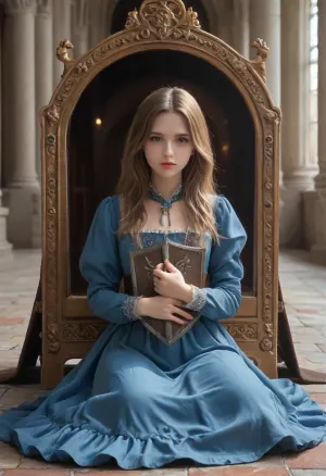 18 year old girl, with long hair, azure hairstyle, Count Dracula Abbey, medieval castle, dark atmosphere, Count Dracula, breathtaking beautiful woman wearing a, (butterfly dress), in The Haunted Mansion, Sitting . award-winning, professional, highly detailed, Runes, Rune, Circle, Armor, Sword, Flashfire, glowing, runes, Glowing, sword, Axe, Close, up, full, body, front, and, back, shield, <lora:564827_training_data:2>, <lora:466442_training_data:2>