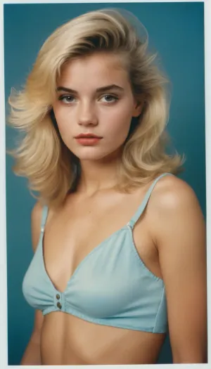 Un'istantanea polaroide: i giovani ribelli congelati nel 1980 vintage - un momento intimo di una bionda in Uhd