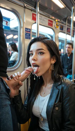 Traido de mano roja: un asunto prohibido se desarrolla en el tren nocturno lleno de gente (porno amateur, mamada pública)