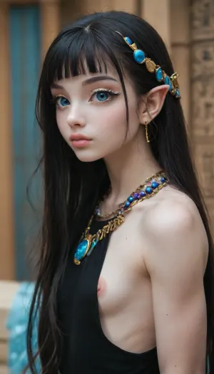 Timeless beauty: an 8k portrait in the golden sands of egypt