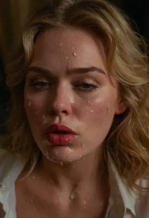 ((ultimate realistic photo)), RAW photo, UHD 8K, cinematic masterpiece, maximum quality, maximum details, incredible realism, Lux Nude People, score 9, score 8 up, score 7 up, woman, blonde, ((There was cum all over her face and breasts and on her clothes)), cumhair, cloth, ((cum realistic)), (runny cum:1.4), breasts, bukkake, cockonhead, DEN_barbucci_styleMK3, <lora:Cumhair_SD15_V1:.5>, <lora:cum_on_cloth:.5>, <lora:bukkake_1:.5>, <lora:bukkake_v0.4:.5>, <lora:Pouting:.9>, ((pouting lips and frowning:1.4))