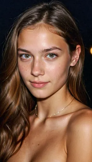 (((Dark Room))), (((little lighting))), (((Night time))), (((camera flash))), light off, (harsh flash:1.2), (((Amateur Photo))), (((candid Photo:1.3))), (Teen:1.3), (shot on an iphone:1.3), 18 year old fashion model in 1970, 1970 fashion, 1970 decor, 1970 hair style, amateur Polaroid instant photo, night time dark room, lights off, bad lighting, flash photography, intimate pose, shy smile, long hair covering breasts, perfect eyes, highest quality, insanely detailed photo, masterpiece, detailed skin texture
