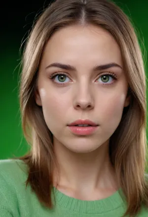 Girl, chromakey background, (UHD 8K, masterpiece, best quality, maximum detail, extreme realism, cinematic shot)