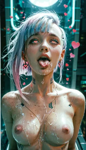 (a scan of an ID), Altichiero, detailed product photo, naked, ahegao, new objectivity, cyberpunk style, lucy, (cyberpunk\), lovelyairxl, floating, heart, effect, <lora:Cyber_ID:1>, <lora:Floating_Hearts_Effect:1.1>
