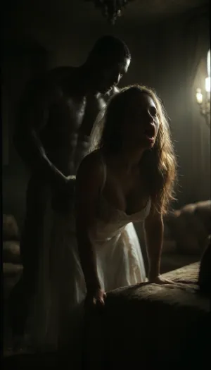 A night of interracial passion: an ultra-realistic, gorgeous spectacle under the chandelier
