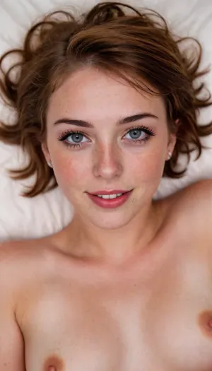 (21 Year old woman), (naked), small breasts, cum on tits, cumshot, (soft focus, perfect lighting, Summer, Warm light, professional photography, Instagram model), (ultra realistic, realistic, photorealistic, photo realistic, photorealism, photo realism), (maximum quality, ultra-detailed, insanely detailed, highly detailed, high quality, uncompressed, raw source photograph), (highly detailed eyes, high resolution eyes, high quality eyes, highly detailed skin, freckles, detailed skin texture, highly detailed hair), (striking eyes, captivating eyes, mesmerizing eyes, glittering eyes, Fae eyes), (same color eyes, symmetric eyes, matching eyes, detailed eyes, detailed iris, detailed pupils, limbal ring around iris, perfectly round iris, perfectly round pupils), (microblade eyebrows, perfectly manicured eyebrows), (Fit body, toned body, athletic body), (soft breasts, high breasts, natural breasts), (flushed face, flushed cheeks, rosy cheeks, flushed neck, flushed chest), (sharp cheekbones, narrow jaw, delicate jawline, sharp chin), (sweaty, sweaty skin, oiled up), (pale skin, sharp tan lines), (freckles on face, freckles, noticeable freckles, faint vellus hairs), (spunky attitude, feisty attitude, high energy, feline energy), (girlfriend, girlfriend material, girlfriend experience), (brown hair dyed red, bob cut hair, messy hair, pixie haircut), (uwu smile, grinning like a cat:1.2), (laying on her back with her head hanging off the side of the bed:1.4), (cute tall sheer chiffon chemise:1.2), Freckles, Natural, skin, <lora:Cosine_freck:.8>, tongue, out, ahegao, drool, <lora:ahegao_mr_chrisma:.8>