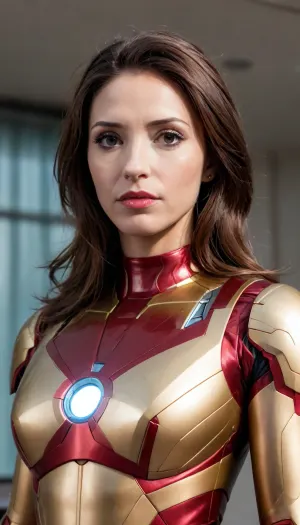 Uber realistic, 8k, ultra detailed, masterpiece, (beautiful_face:1.5), (female_ironman:1.5), marvel, avengers, (brunette:1.5), (armor:1.8), helmet, microbikini, <lora:microbikini_sdxl_1:.9>