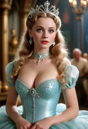 Sexy glinda, huge breasts, wizard of oz, <lora:MJ52:.4>