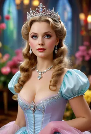 Sexy glinda, huge breasts, wizard of oz, <lora:MJ52:.4>