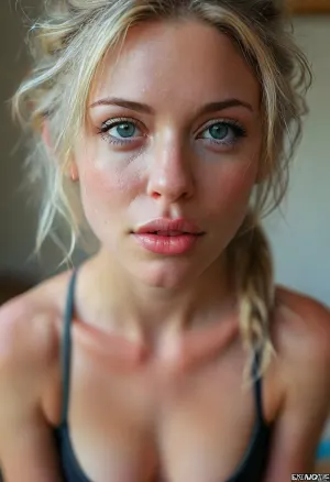 Dominant slutty dutch 26yo yoga instructor with skimpy yoga outfit, aroused for sex, (((flirty eye contact with the viewer))), open mouth, tongue out, toned, athletic, muscular, blue eyes, perfecteyes, <lora:MJ52:.8>, <lora:PerfectEyesXL:.8>, <lora:282890_training_data:.8>