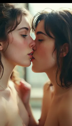 High school lesbians kissing nude, <lora:MJ52:.8>