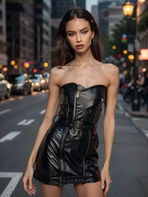 25 years old female russian Instagram Model, red latex clothes, goth, long legs, minidress, fuck pussy, ((super detailed professional photography)), masterpiece, photorealism, DSLR camera, best quality, best resolution, with UHD resolution, perfect composition of light and shadows, the brightest image, clear focus, depth of field, skinny, perfect body, perfectly detailed skin texture, perfectly symmetrical face, perfectly detailed sparkling eyes, perfect highlighted hair, 32k, 30 mm lens, 1/250 s, f/2.8, ISO 300, big tits, perfect lights, ziprealism, detailxl, res, 8k, raw, photo, <lora:Yana_Koshkina:.3>, <lora:weight_slider_v2:-1>, <lora:photorealistic02:.3>, m0t0_1, strapless, leather, short, dress, zippers, <lora:m0t0_1-08:.8>