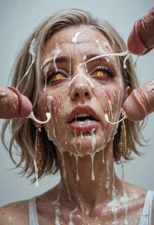 22 year old woman covered in cum, sick cum everywhere, dick ejaculating, ((cum))