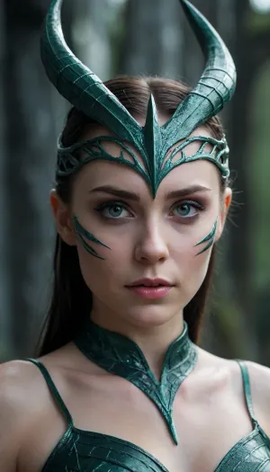 nordic goddess hela, 18 year old, in Hot tight custome.gorgeous face.