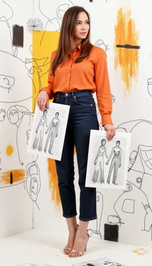 A design muse surrounded by sketches and fabric swatches. She creates beauty that inspires and pleases the eye. She wears stylish clothes that emphasize her taste. Modern, bright colors, geometric shapes, sketches, fabrics.”
10. **Abstract Muse, ** “Abstract image of the Muse, consisting of lines, shapes and colors. She is the energy of creativity, she is inspiration, she is passion. Surrealism, dynamic shapes, abstraction, light