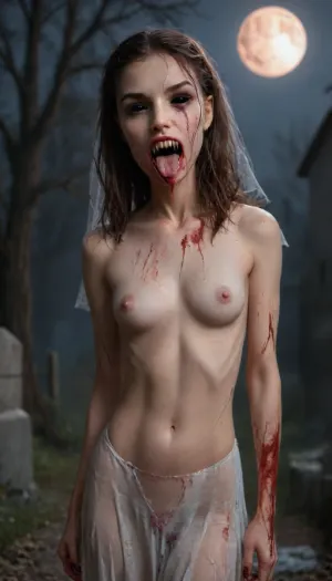 The crimson bride: a gothic nightmare - a seductive nosferatu in a graveyard of zombies