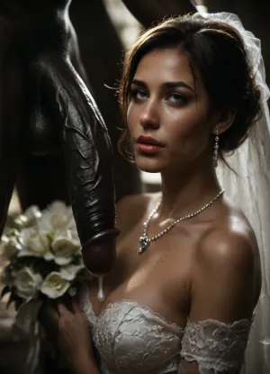 (3Black skin muscular man), (3 very large and thick black cock), monster black cock, ((A close-up of a Presian Bride in wedding dress, Beside her lies a delicate white bridal bouquet)), ., (Thick, glossy white cum with creamy undertones is slowly poured over bride's face and the flowers, dripping down the sides and partially covering the eyes), (woman shows her wedding ring), . The lighting is soft and cinematic, enhancing the shine of the sperm, the texture of the slime, and the dark contrast of the background. The scene feels poetic, artistic, and symbolically messy—blending elegance with surreal distortion., facialized, superfacialized, 3, reij-snrs, light, and, shadow, by, <lora:facialized:1.6>, <lora:dark:.6>, <lora:sunriseSDXL-000009:1>