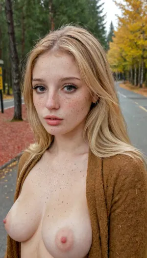 Der mysteriöse Reisende: die faszinierende Begegnung eines Fotografen in einem Herbstwald