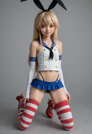 Focused determination: the vivid portrait of a young lady on a battleship