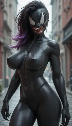 ((((Sombra)))), ((((((furry venom skin)))))), big breasts, score_9, score_8_up, score_7_up