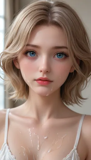 masterpiece, best quality, bukkake, upper body, woman, highly detailed, epic, gorgeous, film grain, closeup, spreading legs, highres, ultra-detailed 8k wallpaper, extremely clear, <lora:MS_Real_XL_Bukkake:2>