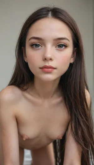 The unforgettable masterpiece: a 18-year-old brunette's captivating allure in breathtaking detail