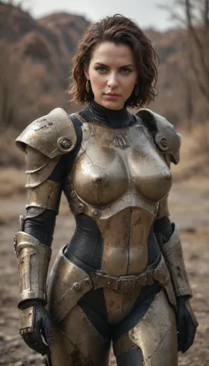 MILF, boobs, fallout power armor, in, the, style, of, fallout-power-armor, <lora:fallout-power-armor-sdxl-v1-000056:.8>