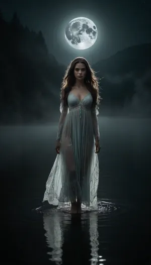 Skvěle! Tady je první scéna pro novou trilogii s názvem, ---

🌙 „The Dream Huntress“ – Lovkyně snů

1️⃣ "Mistcatcher"

Prompt, (EN), A mysterious and sensual woman stands barefoot on a calm, endless lake at night. The scene is entirely in soft grayscale — mist curls around her legs, reflecting the moonlight. She wears a translucent lace nightgown, clinging to her curves, her long wavy hair floating like it's underwater.
In her hands, she holds a delicate dreamcatcher, glowing in soft turquoise light — the only color in the image. Strands of mist are drawn into it like souls. Her expression is calm, knowing, otherworldly.
The moon is huge above her, and around her swirl faint echoes of forgotten dreams — fragments of faces, hands, tears.

Style, Surreal fantasy, ethereal mood, cinematic shadows, grayscale + turquoise accent, dreamlike lighting, soft rim light on skin and lace.














---