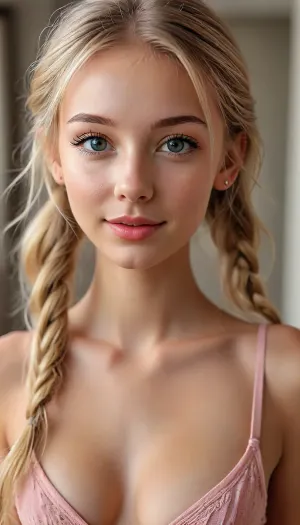 ((Close-up girl)), (((very skinny))), upper body, (((very petite young girl))), (((small snub nose))), (big eyes), super realistic photography, perfect lighting, (best shadow), 8K, UHD, clear image, (best lighting), highest quality, super detailed images, fine details, high resolution, 8k wallpaper, masterpiece, wide angle, (((naked))), super detailed photography, (((very cute face))), very petite, very young, seductive Russian girl, (((18 years old))), ((smirk)), (((very long blonde hair messy thin pigtails))), (((shiny skin))), very young girl, long hair, (((blush))), (lipstick), microchest, garter belt, (((Long nipples))), (((standing))), (((Flashing Tits))), ashlynn_spektre_xl, <lora:MJ52:.7>, <lora:Realism_Lora_By_Stable_yogi_SDXL8.1:.4>, <lora:attractive_notrigger:.5>, <lora:()Ashlynn Spektre XL:.8>