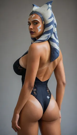 dark tan lines, view from behind, ((((Ahsoka Tano)))), ((((((black transformer body:1)))))), ((((((devil vampire skin:1)))))), (((light grey lace swimsuit outfit))), huge breasts, score_9, score_8_up, score_7_up, <lora:Animated_Concept:2>, <lora:hentai_anime_style_xl_v1:2>, <lora:SDXLHighDetail_v6-000005:2>