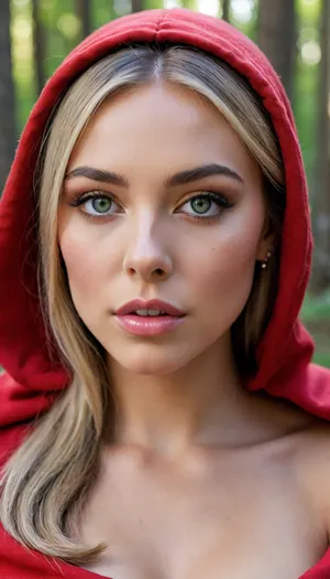 Little Red Riding Hood, zamknięte usta, maksimum szczegółów, naturalne oświetlenie, ekstremalny realizm, piękna 18-letnia biała dziewczyna, chuda, (w lesie), uprawiająca seks z ogromnym, umięśnionym mężczyzną, (duży penis, pozycja na pieska, podwójna penetracja, twarzą w dół, głową w dół, tyłkiem do góry), blond włosy, długie włosy, niebieskie oczy, (małe piersi, odsłonięte piersi), atletyczna sylwetka, opalona skóra, ślady opalenizny, jęczenie z przyjemności, woman blond big green eyes, forest, whole face covered in sperm cum, bukkake, he looks, <lora:Madison_Beer_2020_SDXL_JugX_trigger_m4d1s0n-000076:.8>